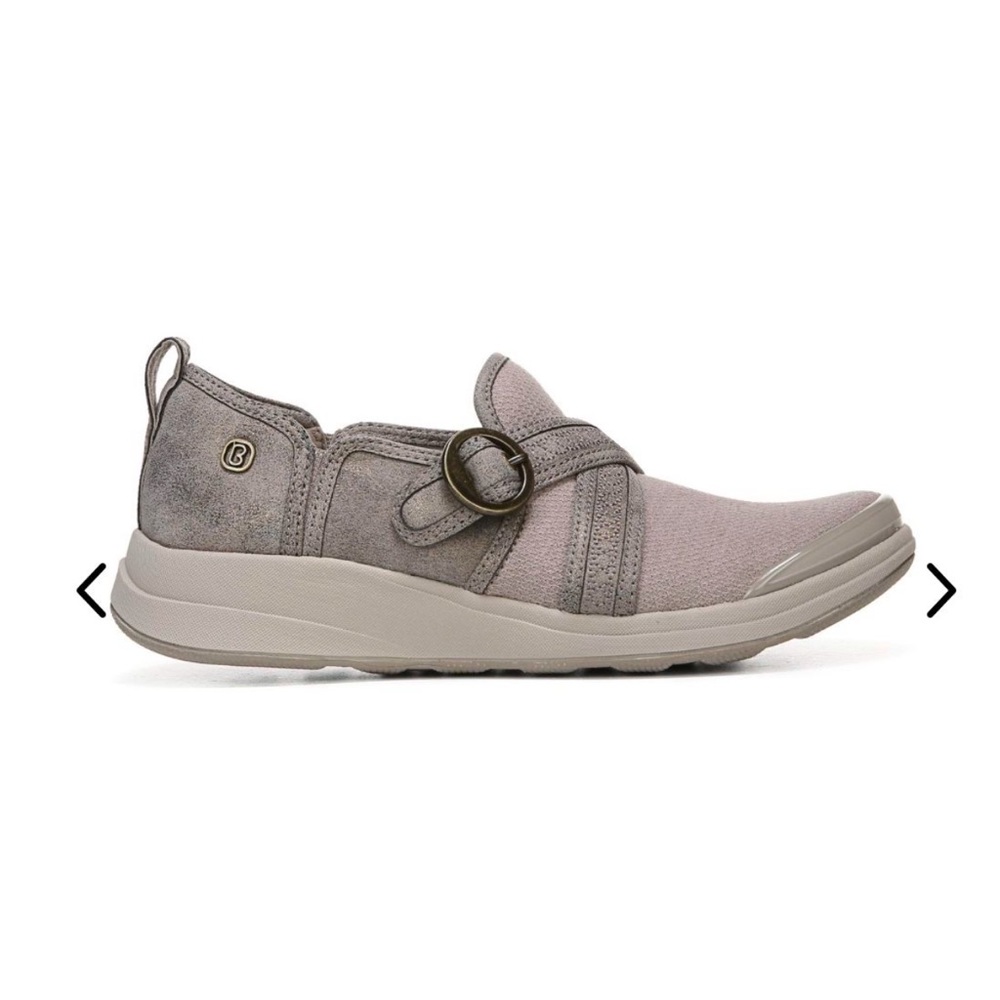 Bzees Women's Slip-On Sneakers - Gray and Pink